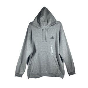 Adidas Fleece Hoodie Sweatshirt Men's Size 2XL Gray Long Sleeve NEW